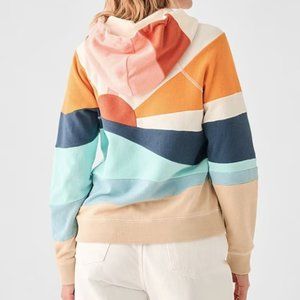 Faherty Soleil Abstract Sun Print Long Sleeve Pullover Hoodie Sun and Sea